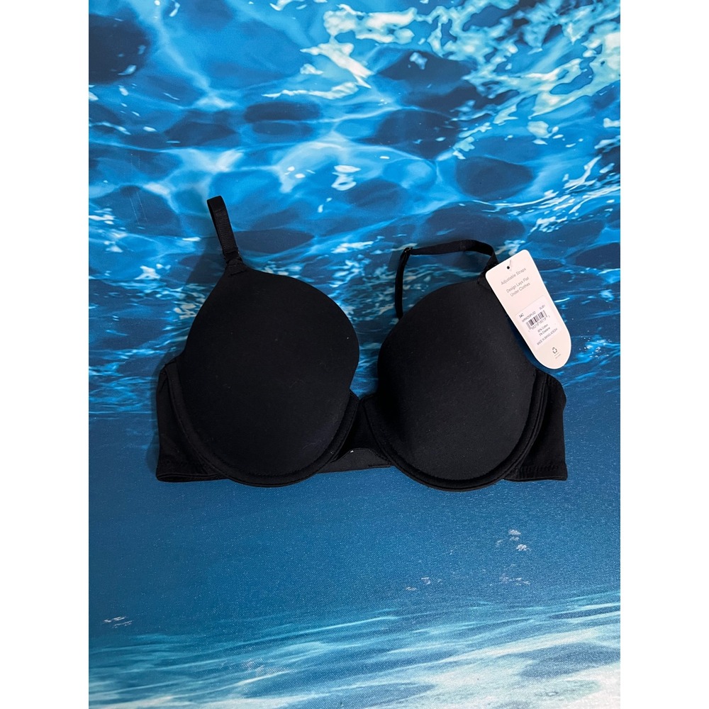 Warner’s Elements of Bliss Black Lightly Lined Underwire T-Shirt Bra Size 34C NW